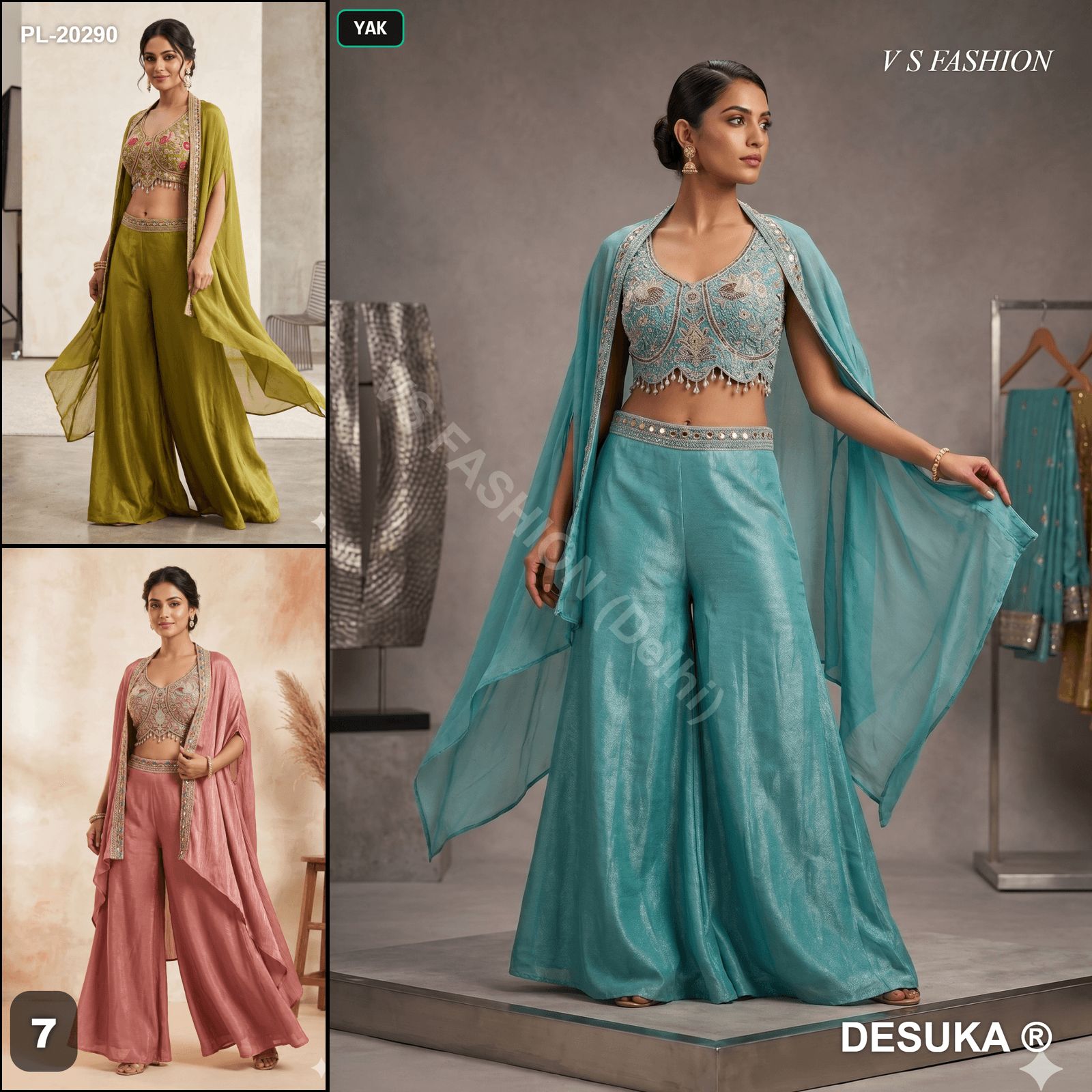 Embroidered Palazzo Set
